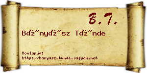 Bányász Tünde névjegykártya